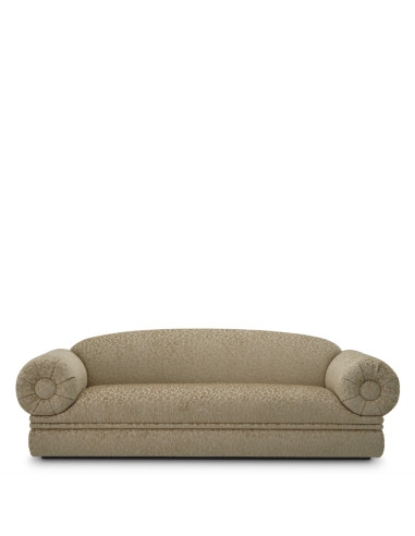 Sofa aus beigem Jacquardstoff mit...