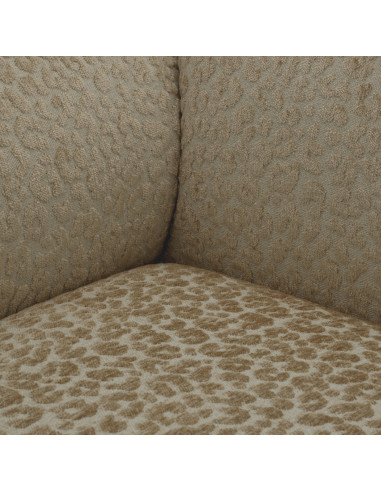 Sofá em tecido jacquard bege com...