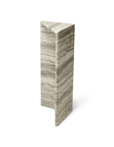 Triangular column in silver travertine