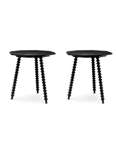 Pair of solid mahogany side tables,...