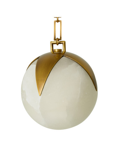 Brass chandelier and alabaster globes