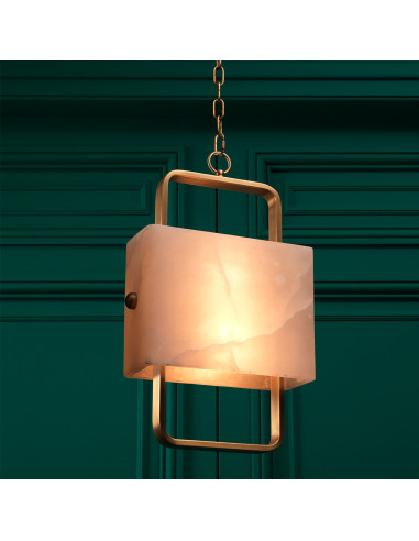 Design chandelier in brass and alabaster