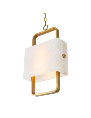 Design kroonluchter in messing en albast