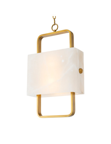 Lustre de design em latão e alabastro