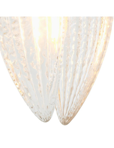 Lustre escultural em latão e vidro...