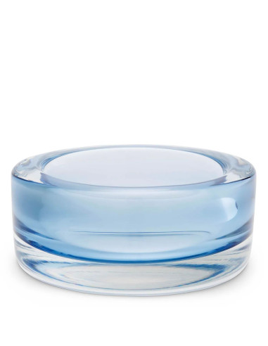 Set of two light blue blown glass...
