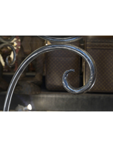 Solid wrought iron dining table with...