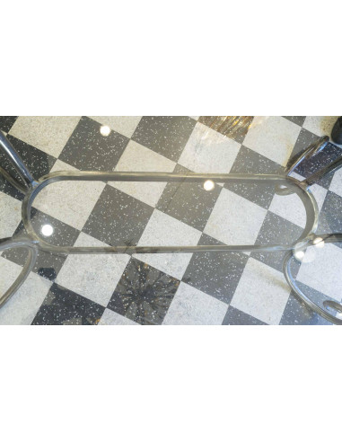 Solid wrought iron dining table with...
