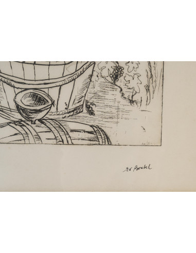 Etching under glass, 2/3, signed Ev...