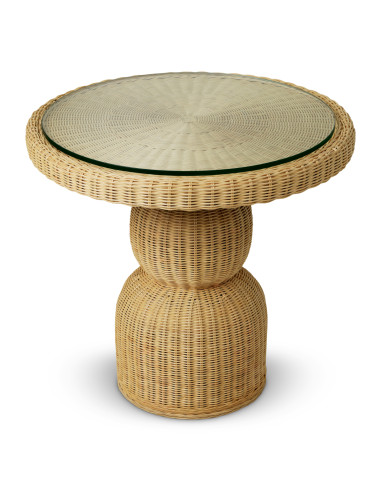 Side table in natural rattan and...