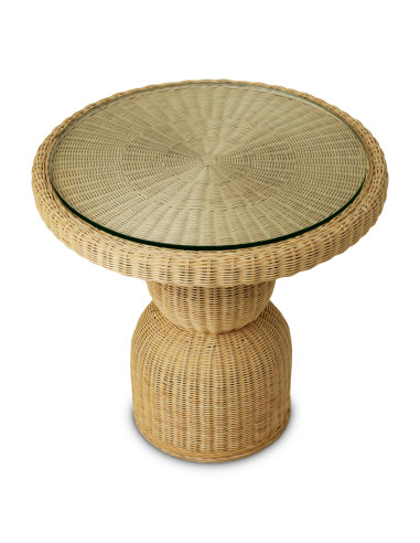 Mesa de apoio em rotim natural e...