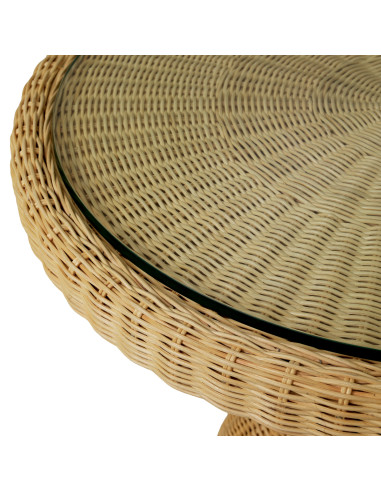 Mesa de apoio em rotim natural e...