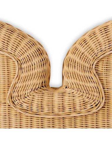 Cabeceira em rotim natural e madeira...