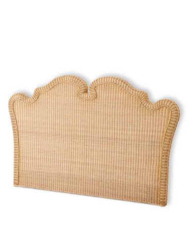 Natural rattan and solid wood headboard