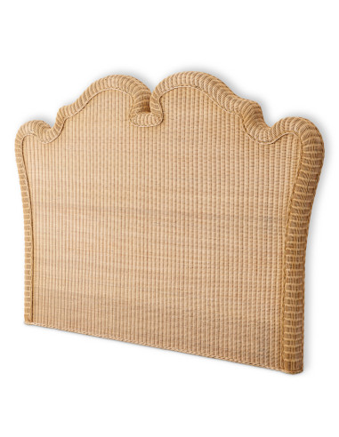 Natural rattan and solid wood headboard