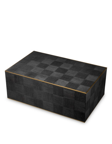 Tavolino in rovere grigio e ottone