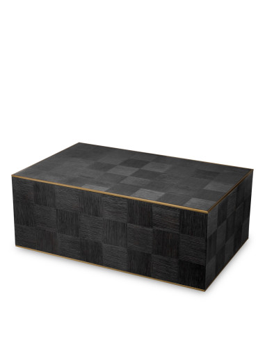 Grey oak and brass coffee table