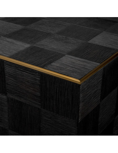 Grey oak and brass coffee table