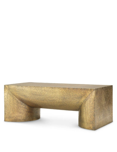 Mesa de centro de latón martillado