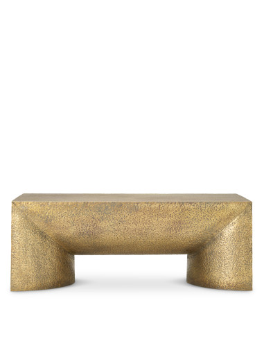 Gehamerde messing salontafel