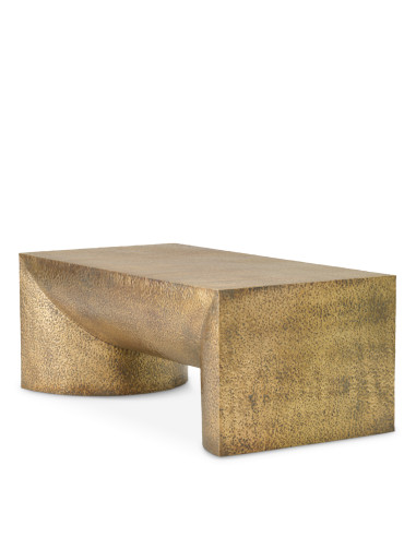 Hammered brass coffee table