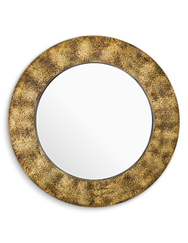 Hammered brass mirror