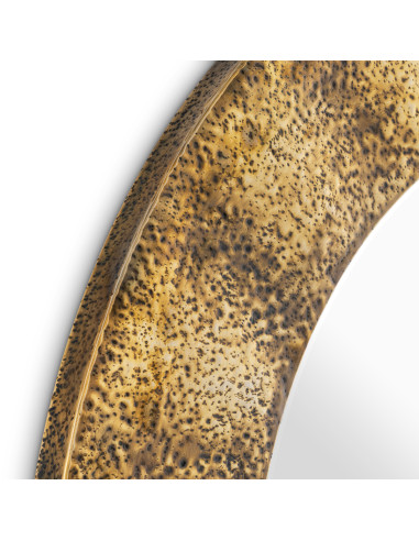 Hammered brass mirror