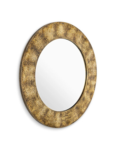 Hammered brass mirror