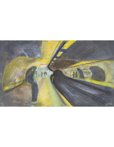 纸上绘画，作者Y.Jastoy ，99 年 2 月，展示了一个地下平台。