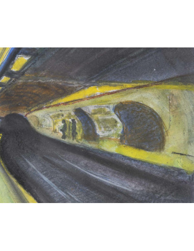纸上绘画，作者Y.Jastoy ，99 年 2 月，展示了一个地下平台。