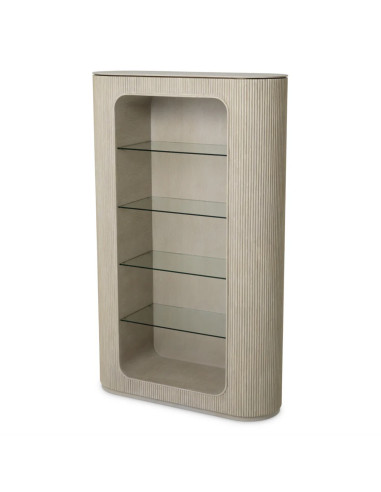 Boekenkast in fineer, eiken en glas,...