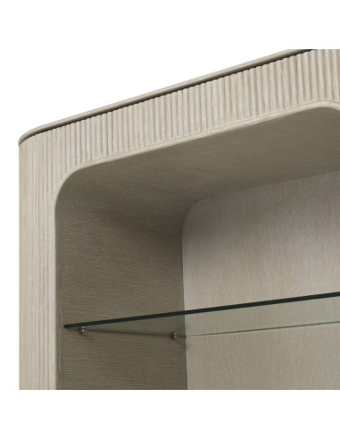 Boekenkast in fineer, eiken en glas,...