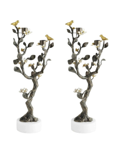 Pair of hand-crafted ormolu bird...