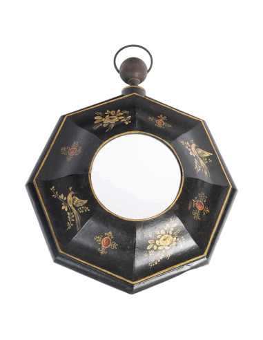 19 世纪彩绘金属板壁镜，拿破仑三世时期。