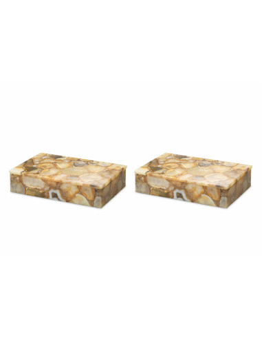 Pair of decorative boxes in natural,...