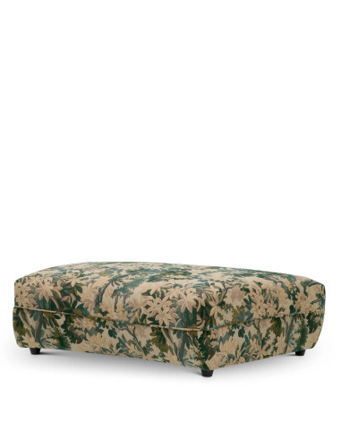 Modular sofa ottoman in green fabric