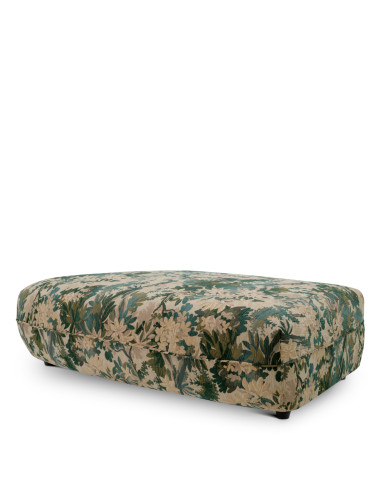Modularer Sofa-Ottoman aus grünem Stoff