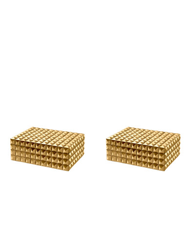 Pair of decorative gilded boxes in...
