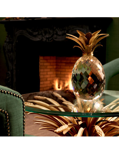 Gilded brass and crystal botanical...