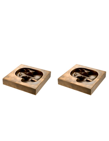 Pair of two abstract brass decorative...