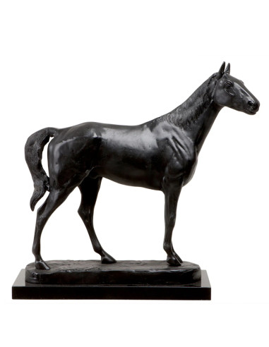 Bronze horse sculpture on granite base