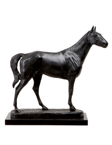 Bronze horse sculpture on granite base