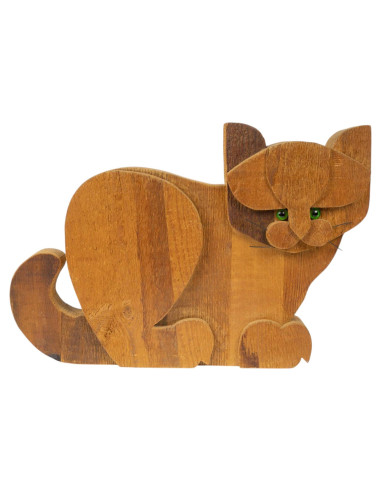 Michelangeli houten beeld van een kat.