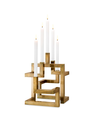 Coppia di due candelieri in ottone