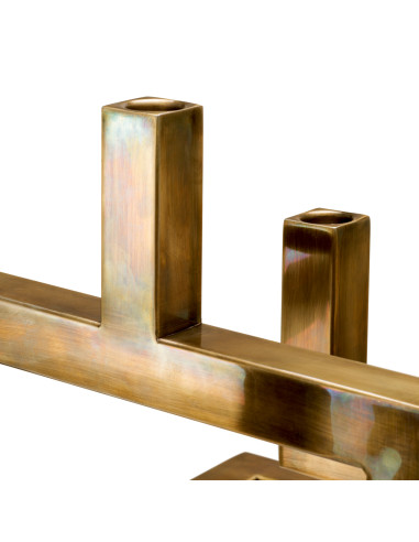 Coppia di due candelieri in ottone