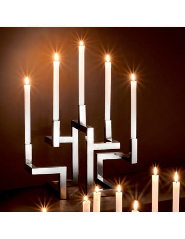 Pair of two candlesticks in nickel...