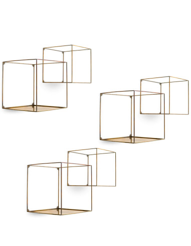 Set van drie vierkante wandplanken...