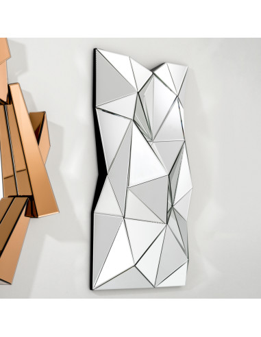 Wall-mounted mirror with triangular...