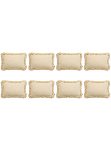 Set of eight off-white rectangular...