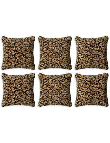 Set di sei cuscini con stampa leopardo